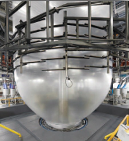 Extruded layers being blown