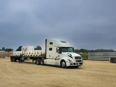 Volvo Truck Transporting Industrial Rolls