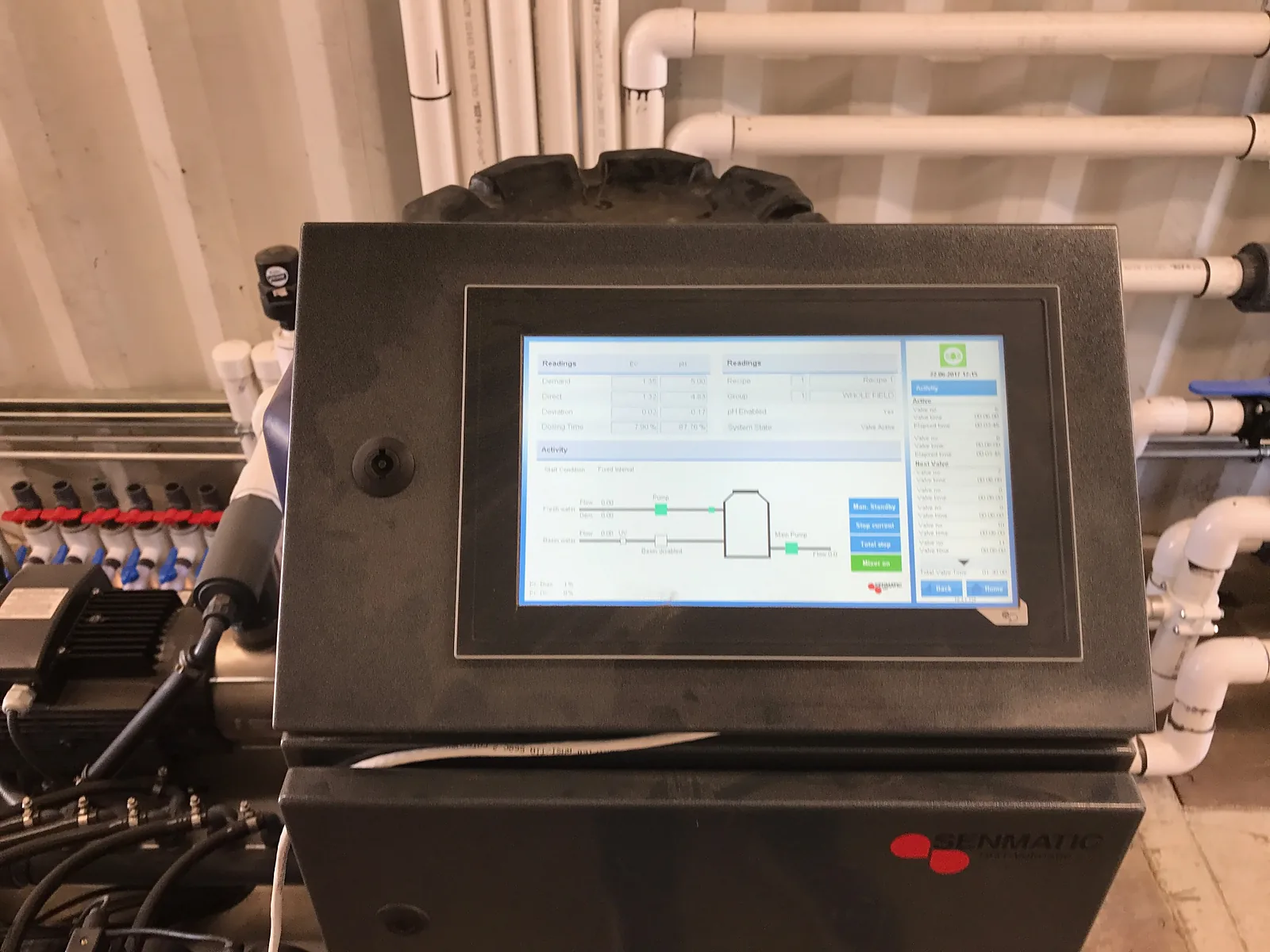 Fertigation control computer for substrate raspberry greenhouse irrigation system