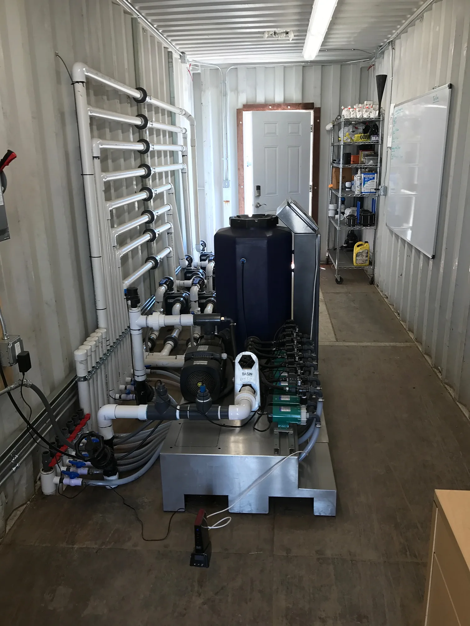 Interior fertigation system equipment for substrate raspberry production